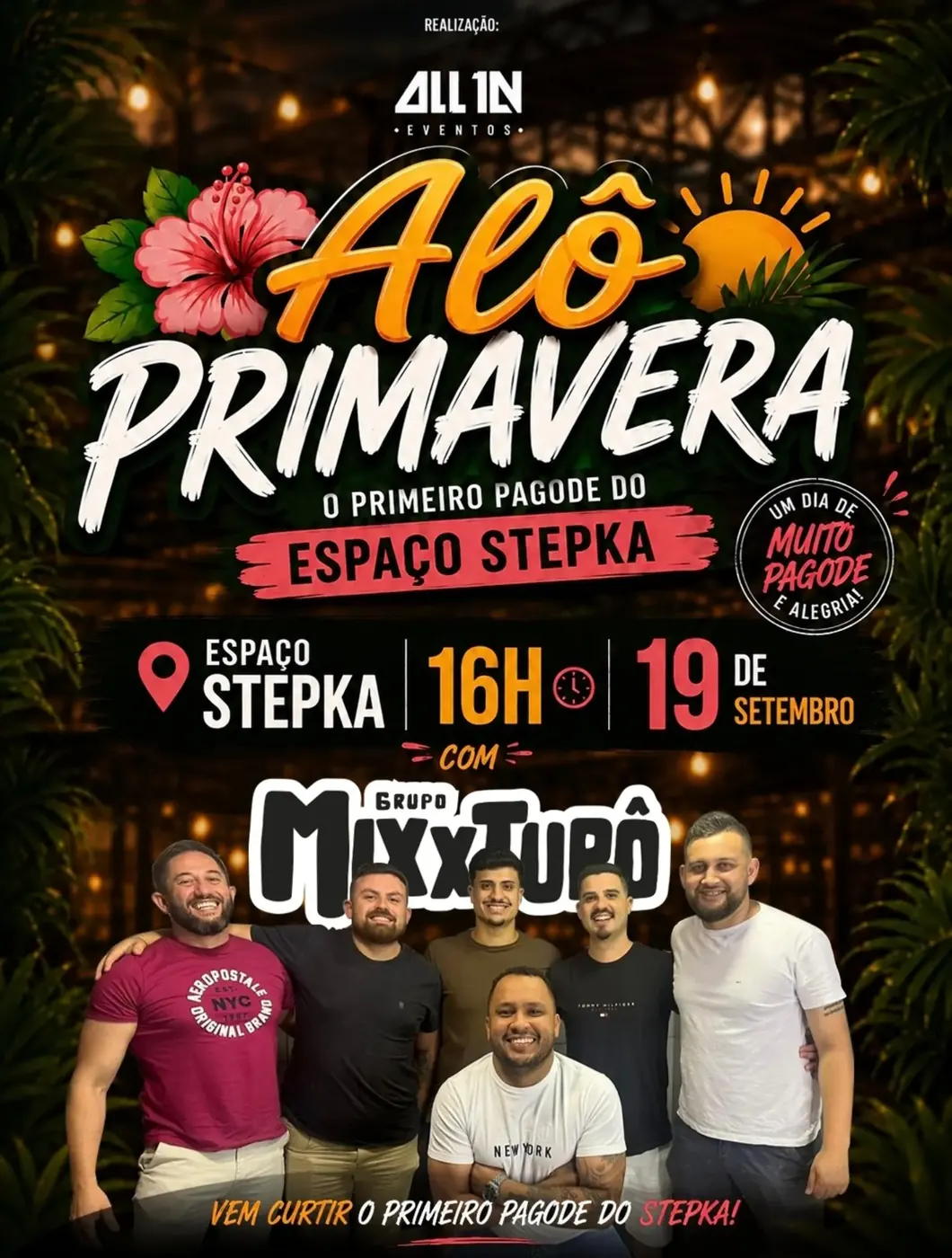 Cartaz do evento Alô Primavera, primeiro pagode do Espaço Stepka, 19 de setembro